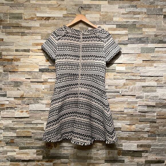 Banana Republic 8 Fit & Flare Dress | Aztec Knit, Black Ivory, NWOT Fall Capsule - Picture 6 of 7